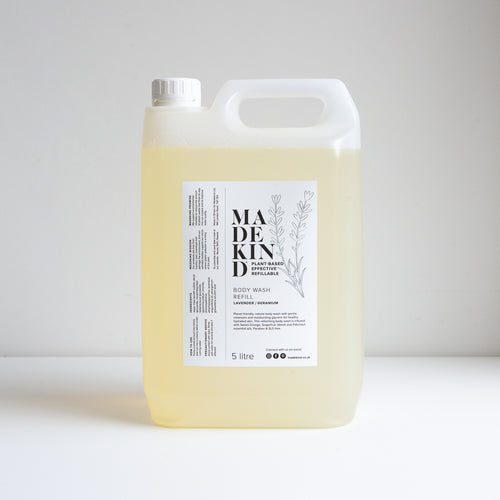 Photo of a standalone 5 litre body wash refill tub